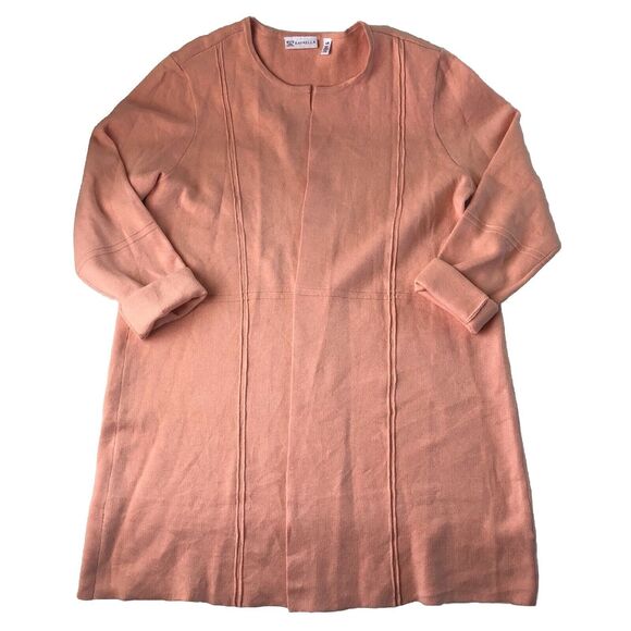 Rafaela Peach Open Front Cardigan Duster Rolled Sleeves - Picture 10 of 13